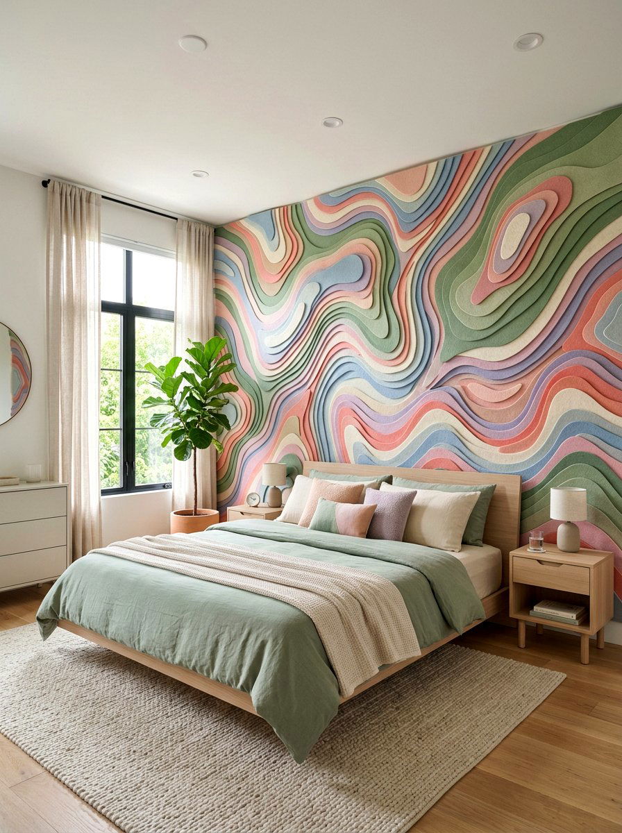 Felt Wall Art - 30 acoustic bedroom ideas
