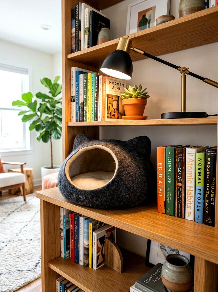 Felt Wool Cat Cave - 30 pet basket styling ideas