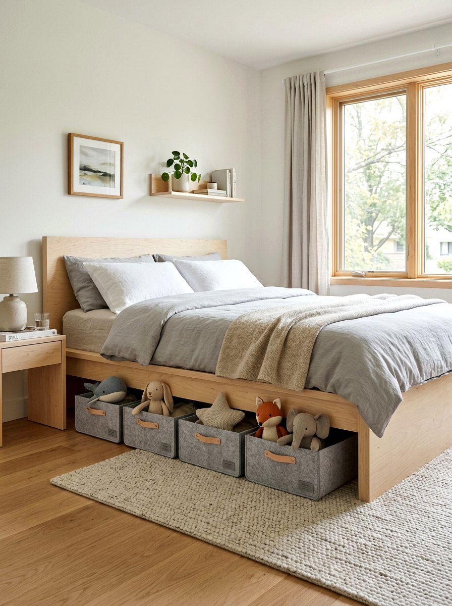 Felt sliding box - 30 under bed toy storage ideas