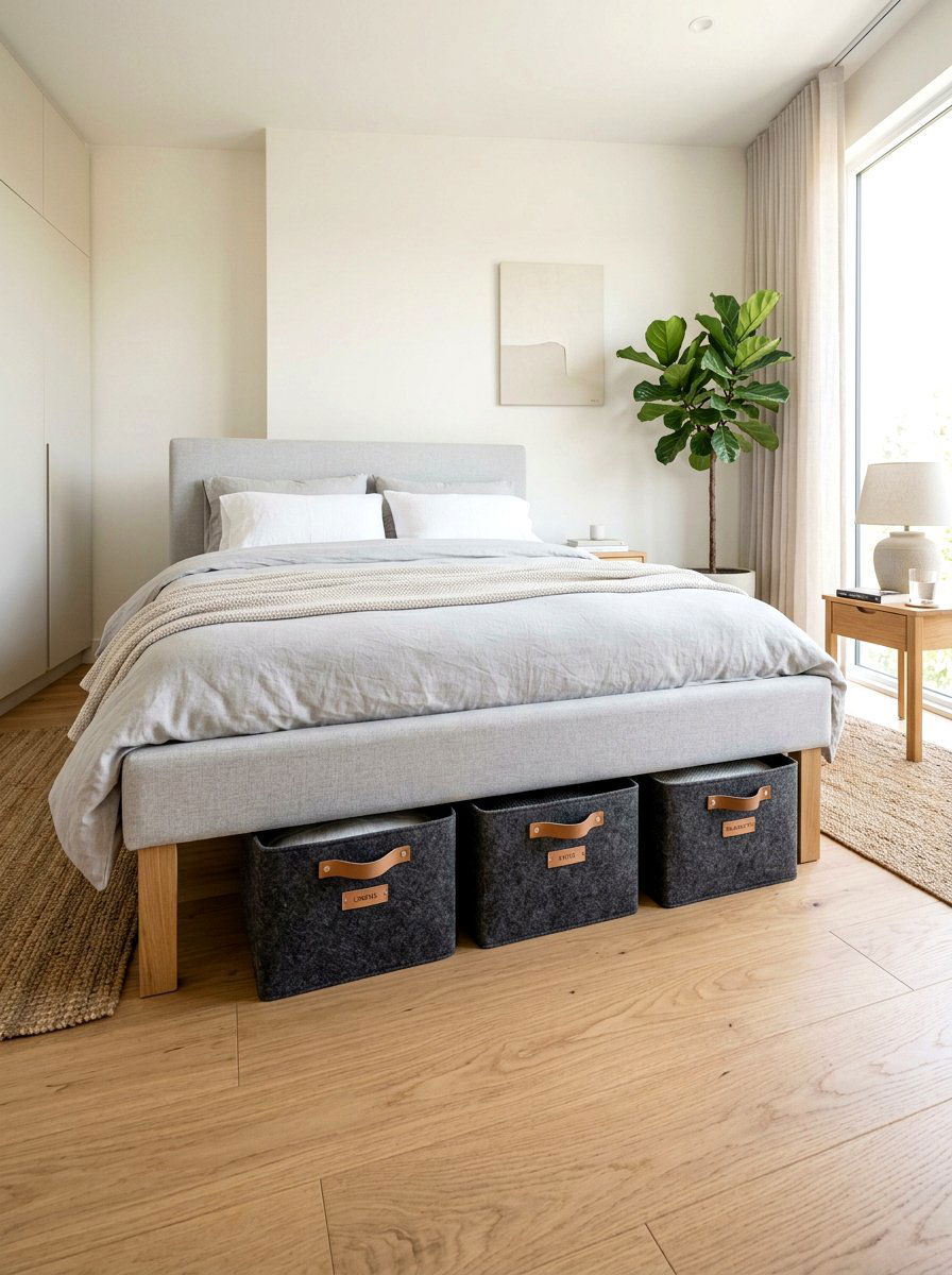 Felt storage boxes - 30 under bed storage aesthetic ideas