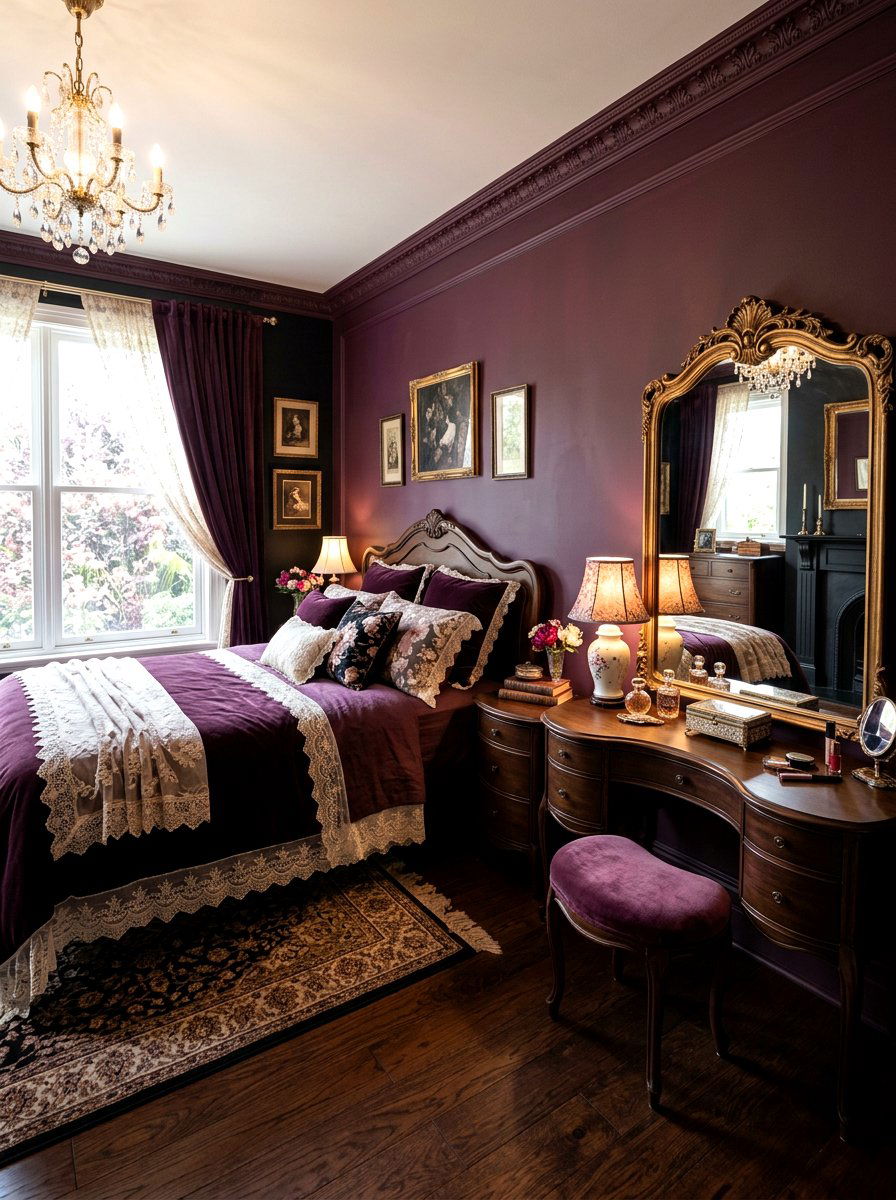 Feminine Dark Romantic Bedroom - 30 dark romantic bedroom ideas