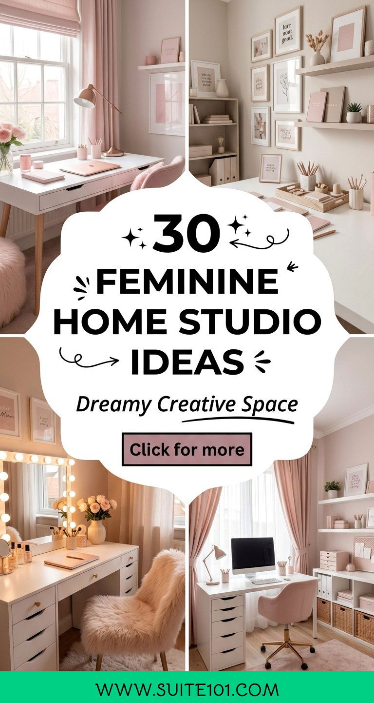 Feminine Home Studio Ideas 30 Dreamy Setups to Spark Creativity - Feminine Home Studio Ideas: 30 Dreamy Setups to Spark Creativity