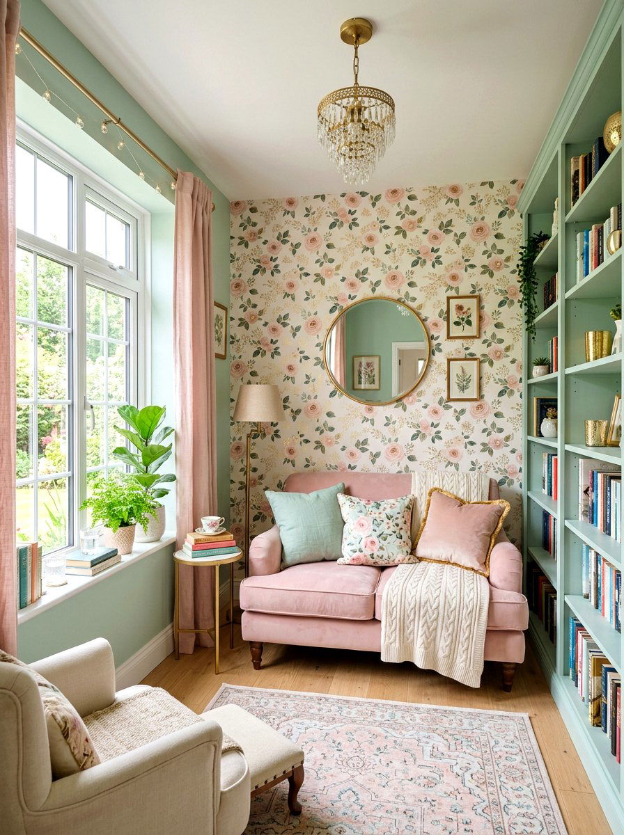 Feminine Pastel Reading Lounge - 30 reading den ideas