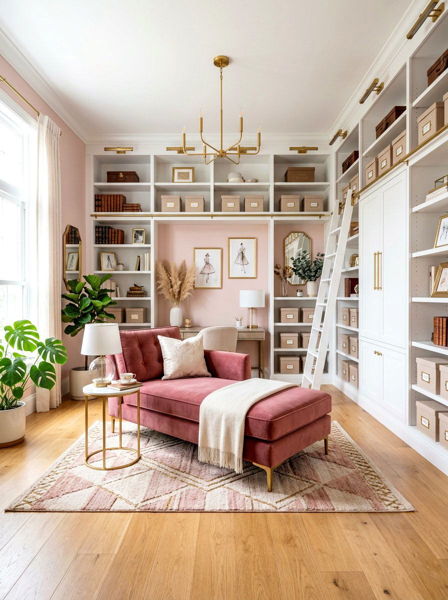 Feminine archive lounge - 30 home archive room ideas