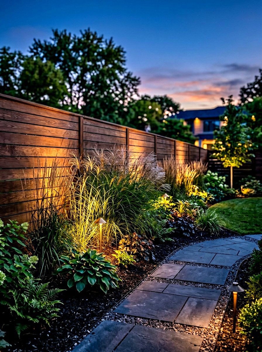 Fence Lighting And Plants - 30 fence landscaping ideas