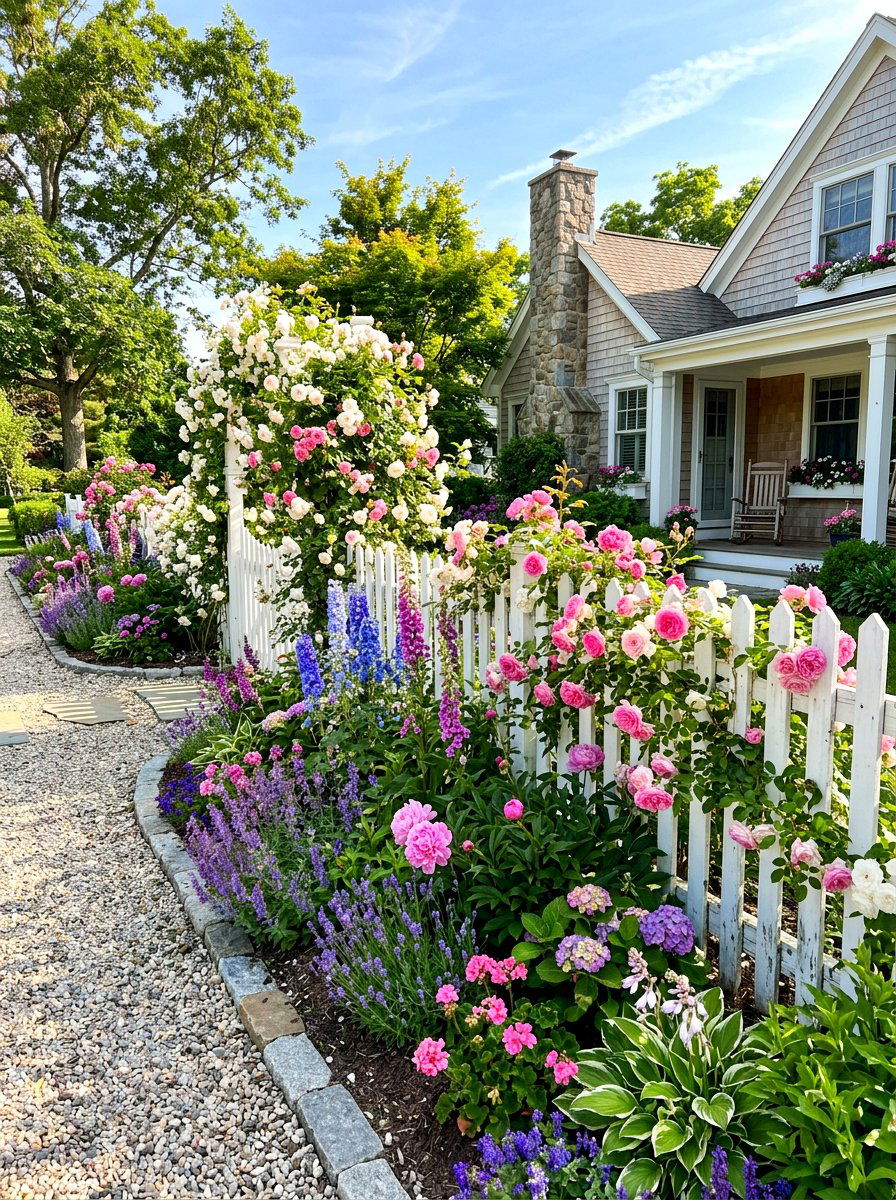 Fence Line Flower Bed - 30 backyard flower bed ideas