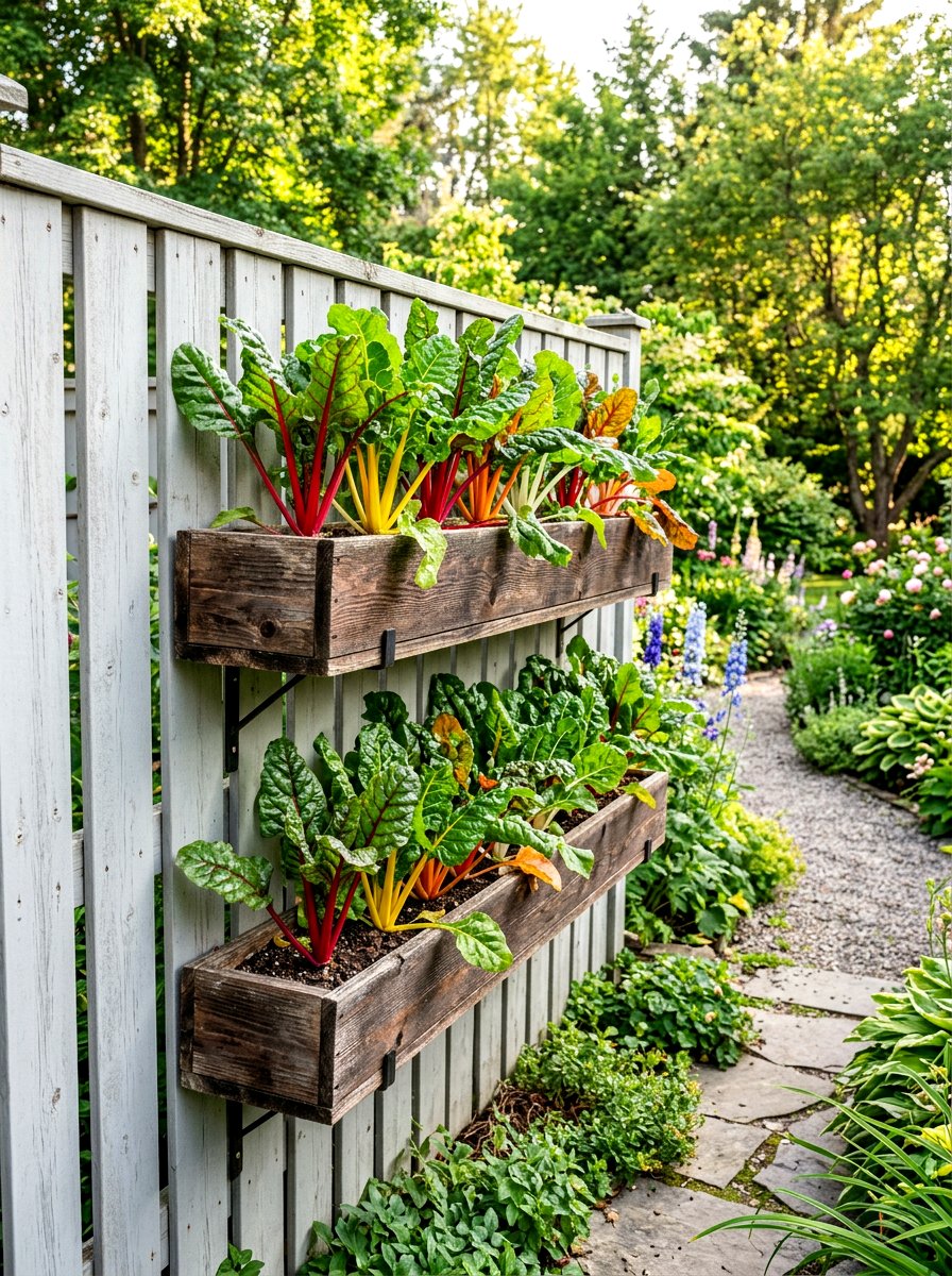 Fence Mounted Planter - 30 vertical vegetable garden ideas