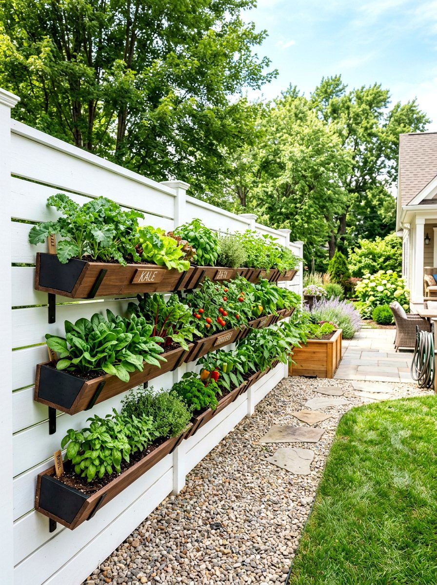 Fence Mounted Vegetable Garden - 30 small vegetable garden ideas