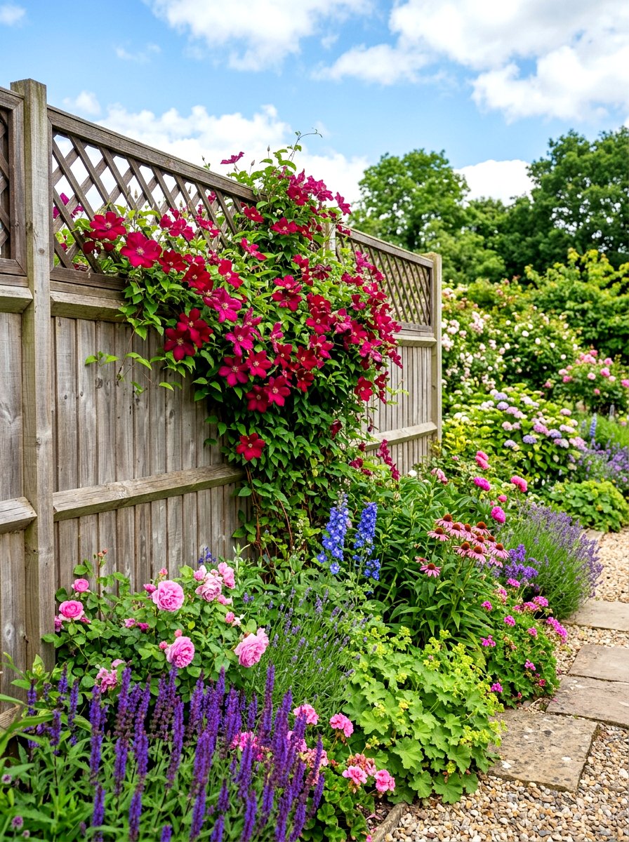 Fence topper trellis - 30 clematis trellis ideas