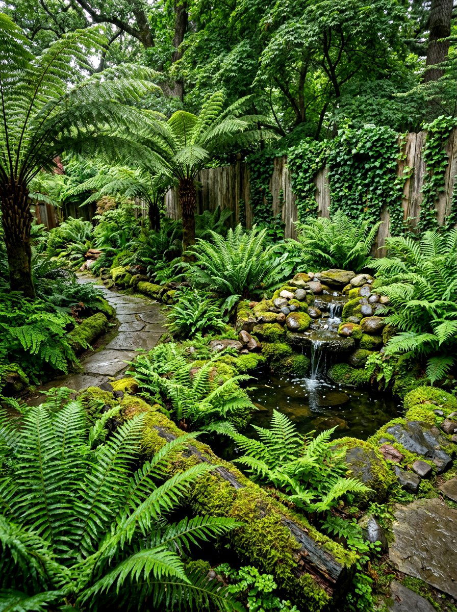 Fern Garden Backyard - 30 naturalistic backyard ideas