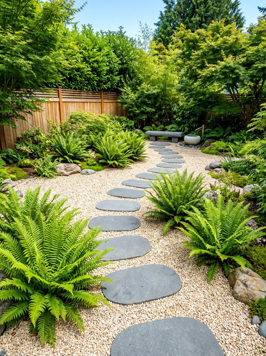 Fern Gravel Garden - 30 fern garden ideas