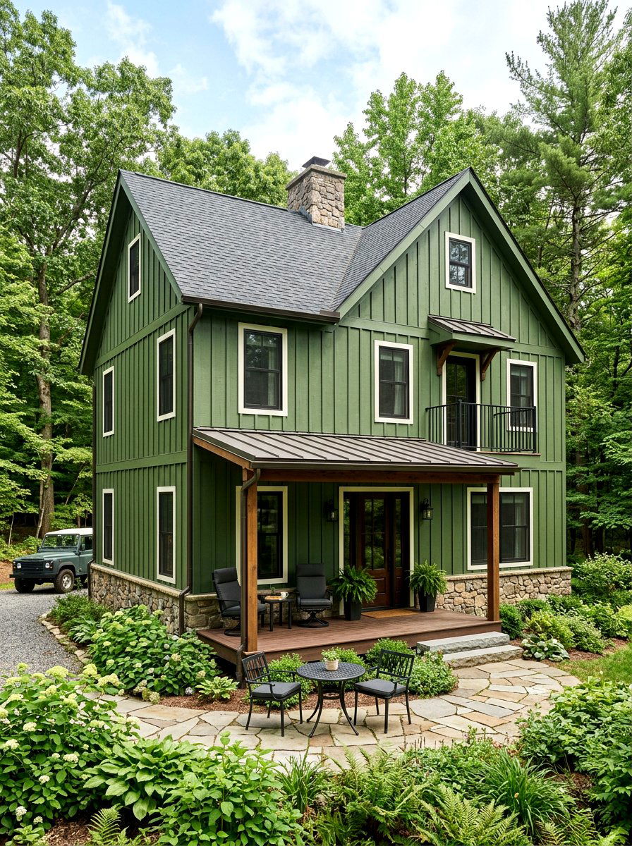 Fern Green Board And Batten - 30 green house exterior ideas