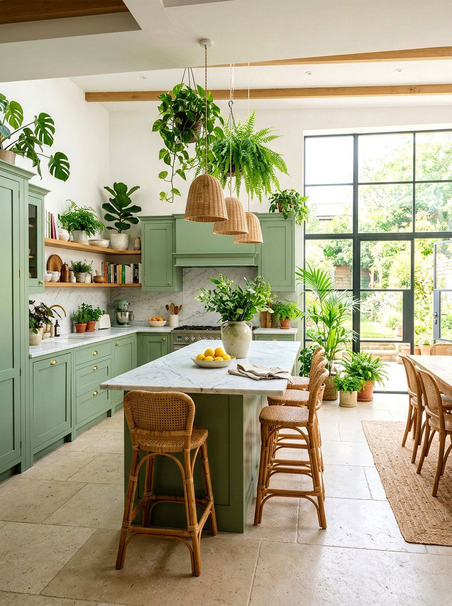 Fern Green Kitchen - 30 green kitchen ideas