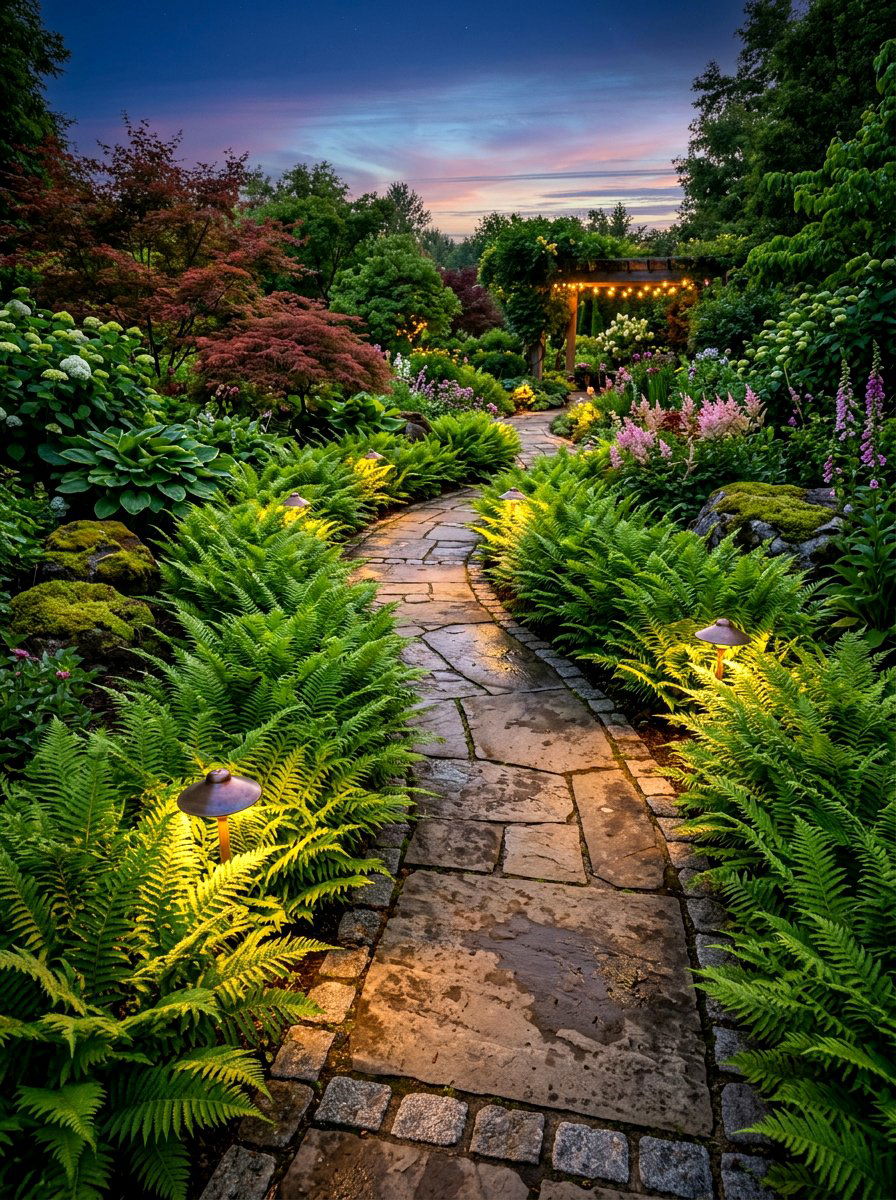 Fern Pathway Border - 30 fern garden ideas