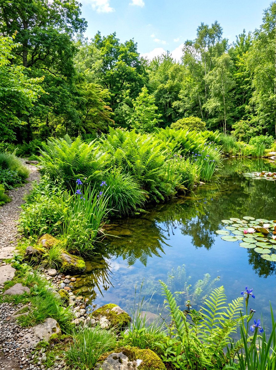 Fern Pond Border - 30 fern garden ideas