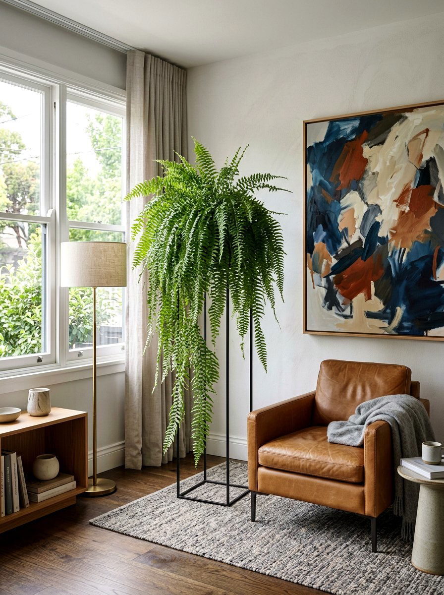 Fern Stand Decoration - 30 hanging fern indoor ideas