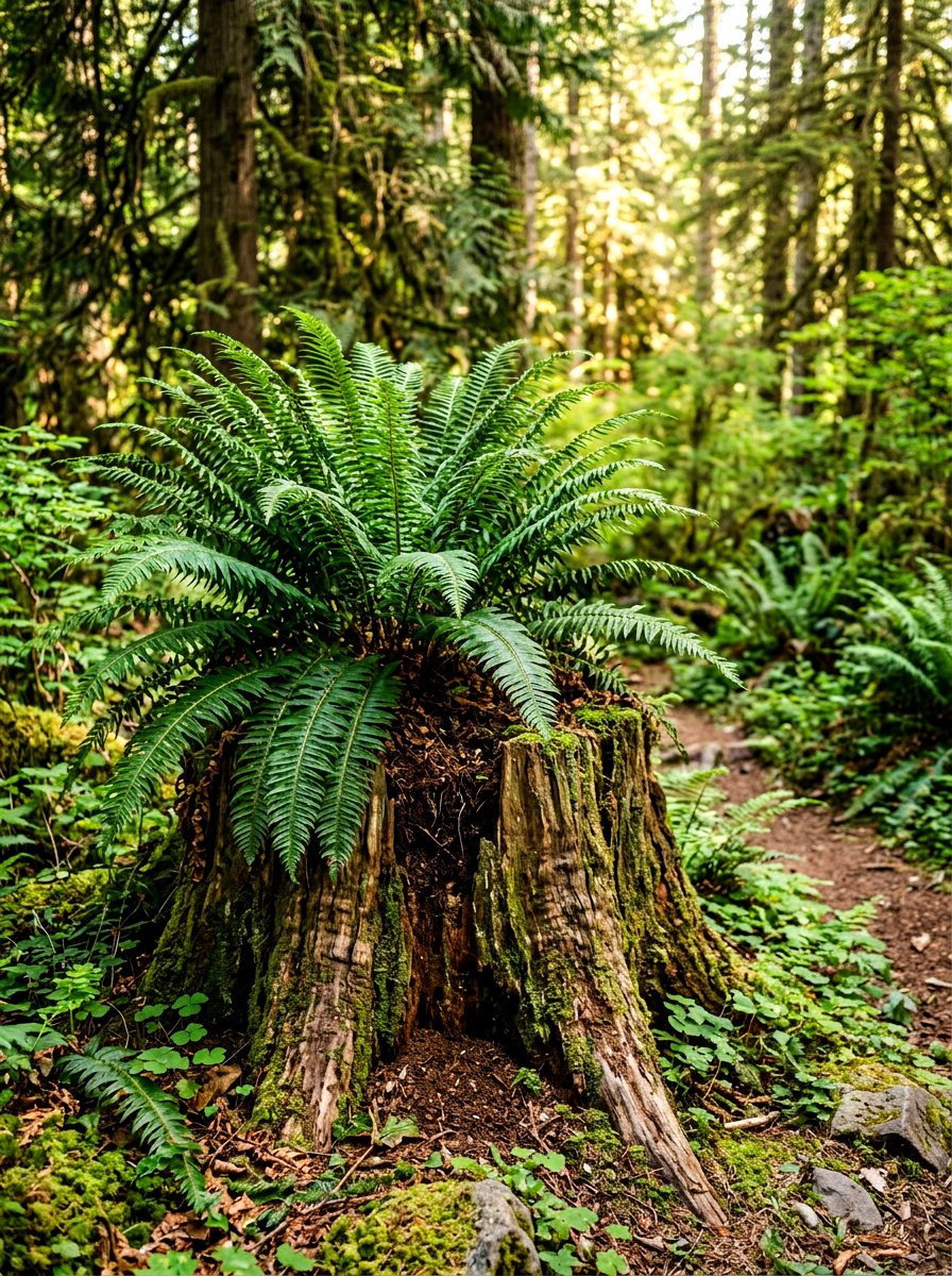 Fern Stump Planter - 30 fern garden ideas
