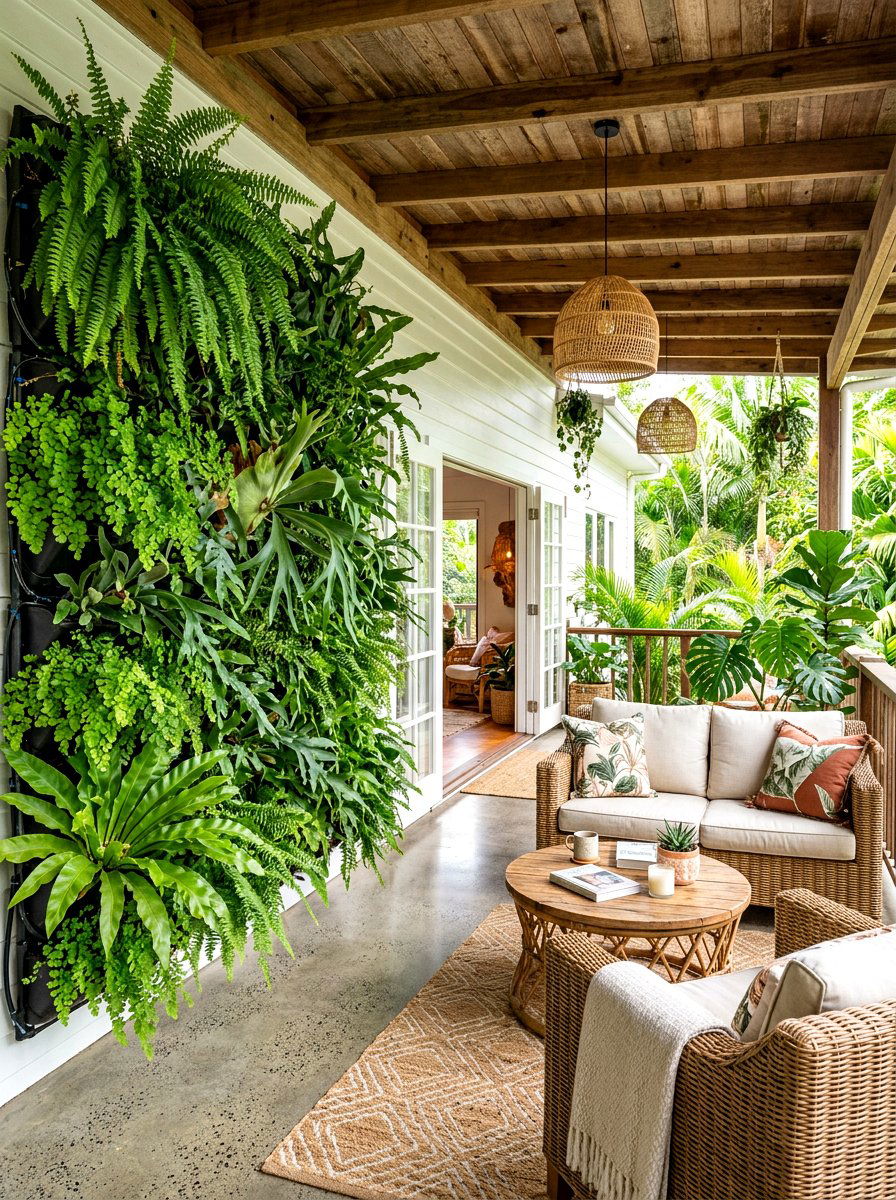 Fern Vertical Garden - 30 living privacy wall ideas
