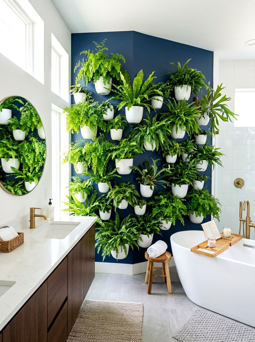 Fern Wall Corner - 30 vertical garden corner ideas