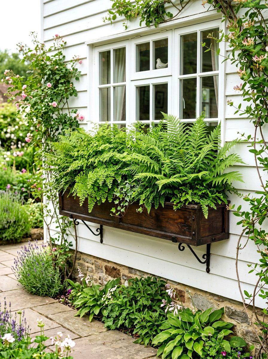 Fern Window Box - 30 fern garden ideas