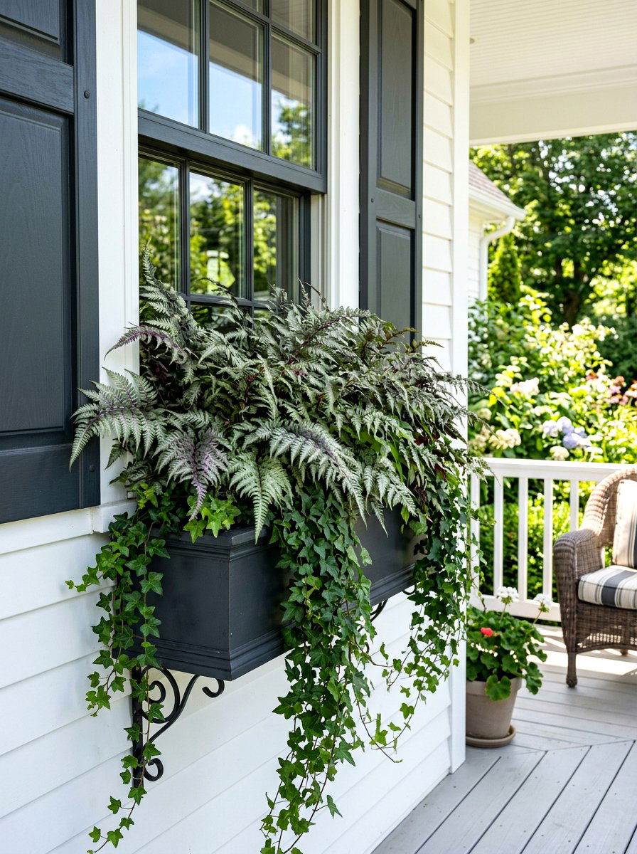 Fern Window Box Arrangement - 30 porch ferns ideas