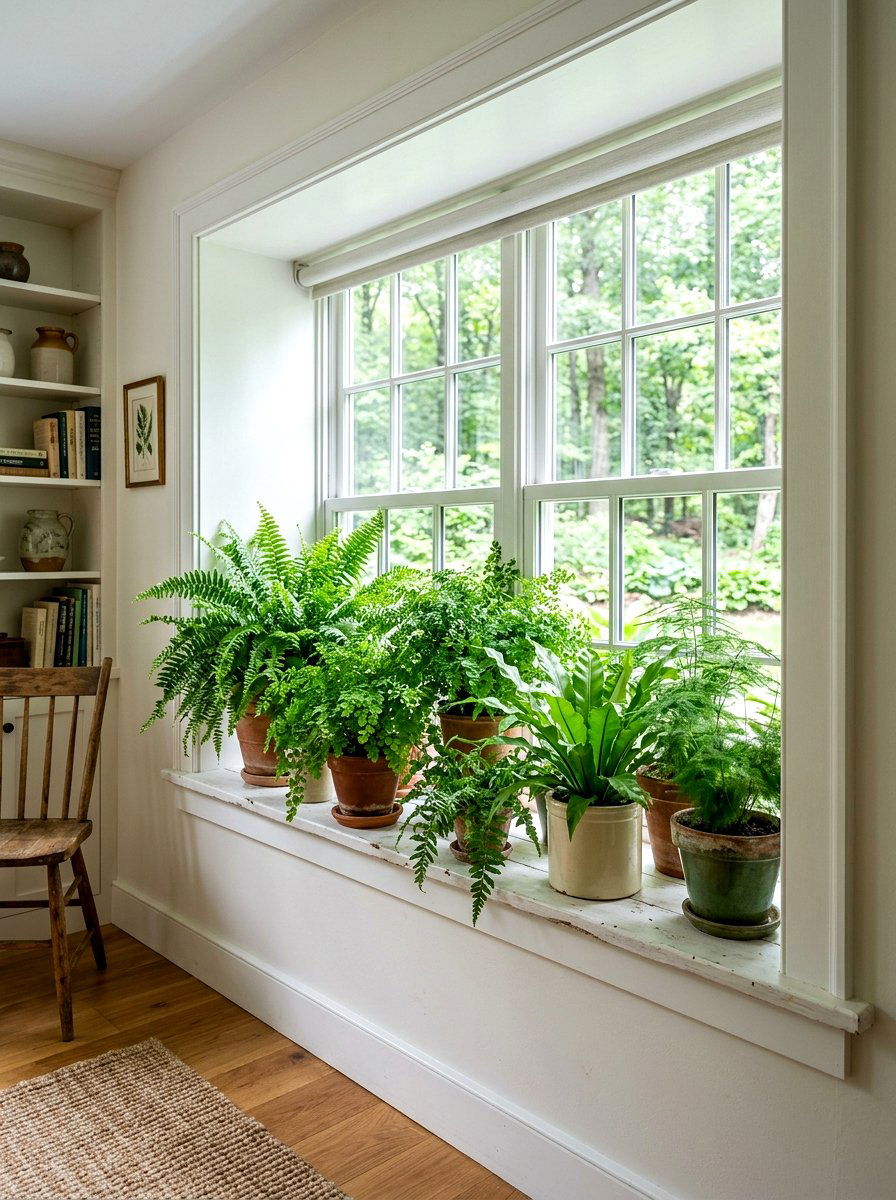 Fern Window Display - 30 windowsill garden ideas