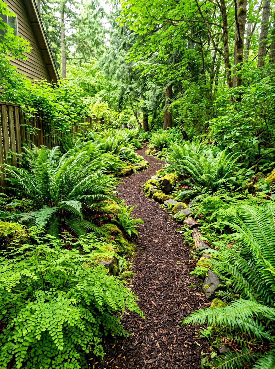 Fern Woodland Walk - 30 side yard flower bed ideas