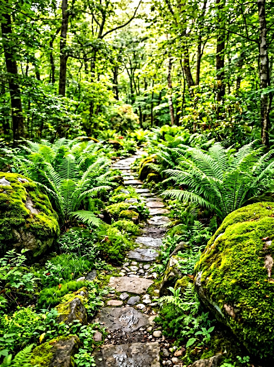 Fern and Moss Swale - 30 swale landscaping ideas