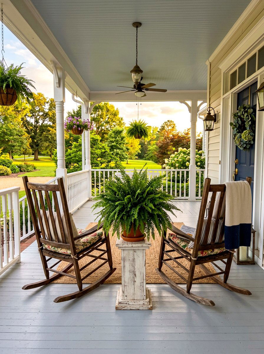 Fern and Rocking Chair Pairing - 30 porch ferns ideas