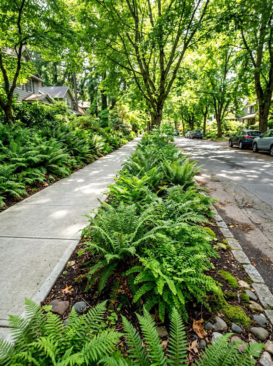 Fern hellstrip garden - 30 curb strip planting ideas