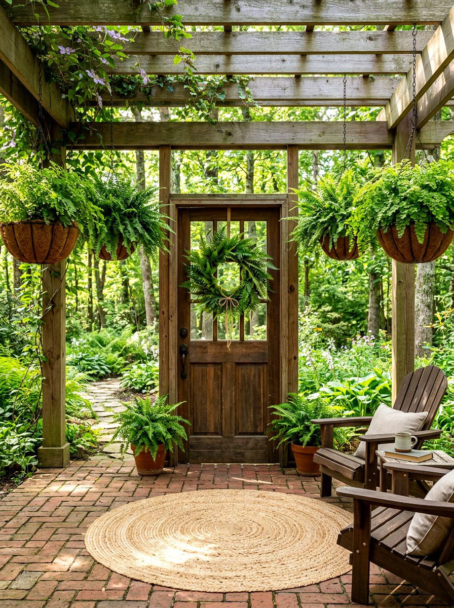 Fern leaf green wreath - 30 exterior wreath display ideas