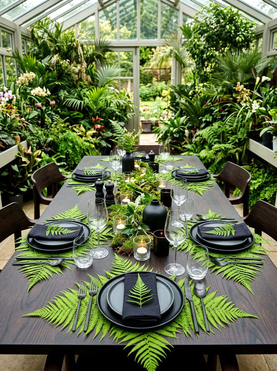 Fern leaf greenery - 30 garden inspired tablescape ideas