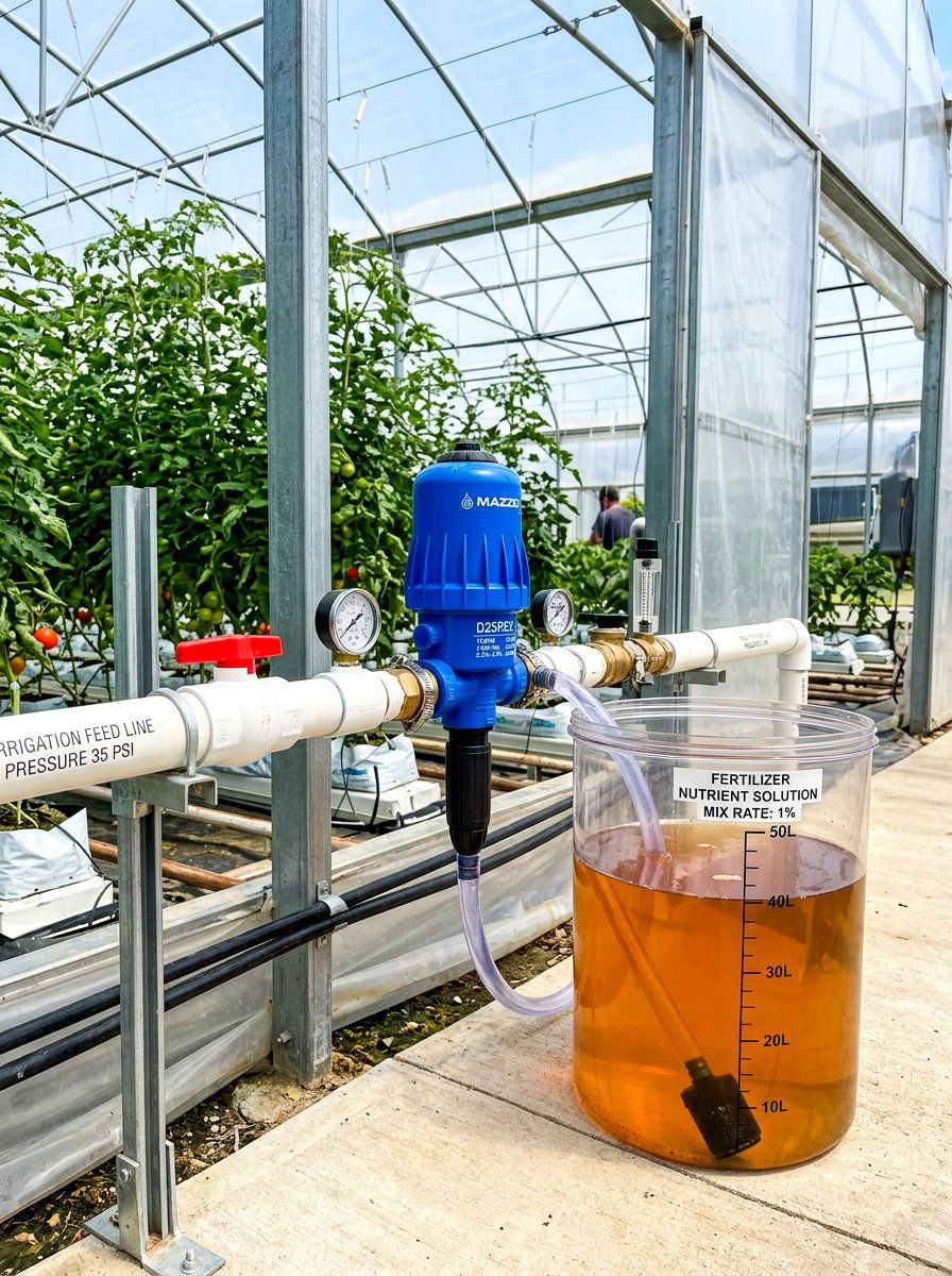 Fertilizer Injector Venturi System - 30 greenhouse watering setup ideas