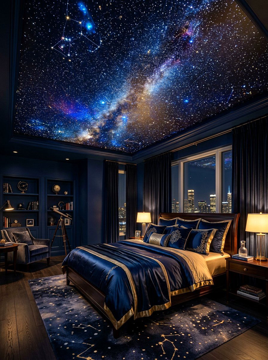 Fiber Optic Ceiling - 30 cloud inspired bedroom ideas