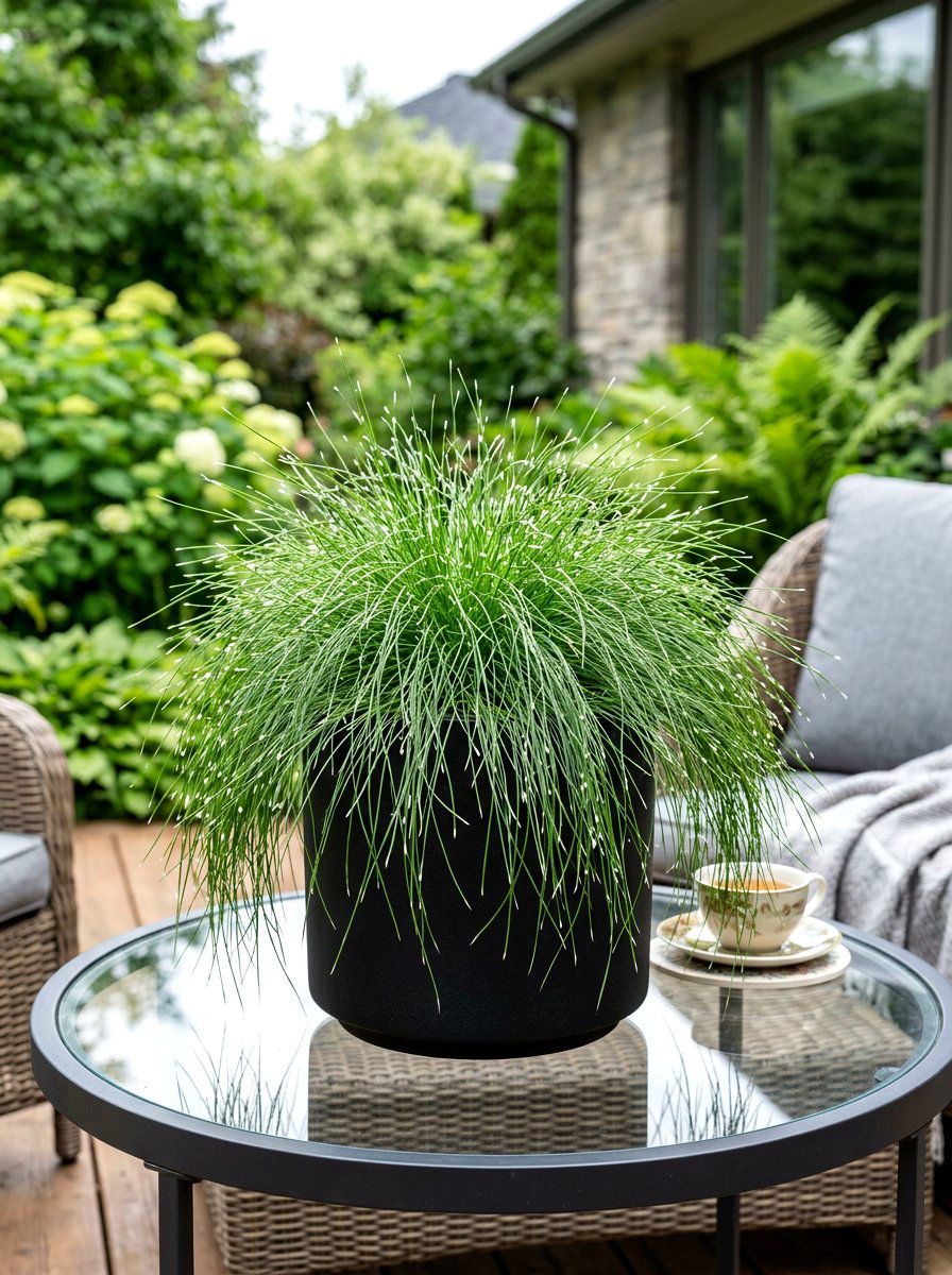 Fiber Optic Grass Container - 30 ornamental grass garden ideas