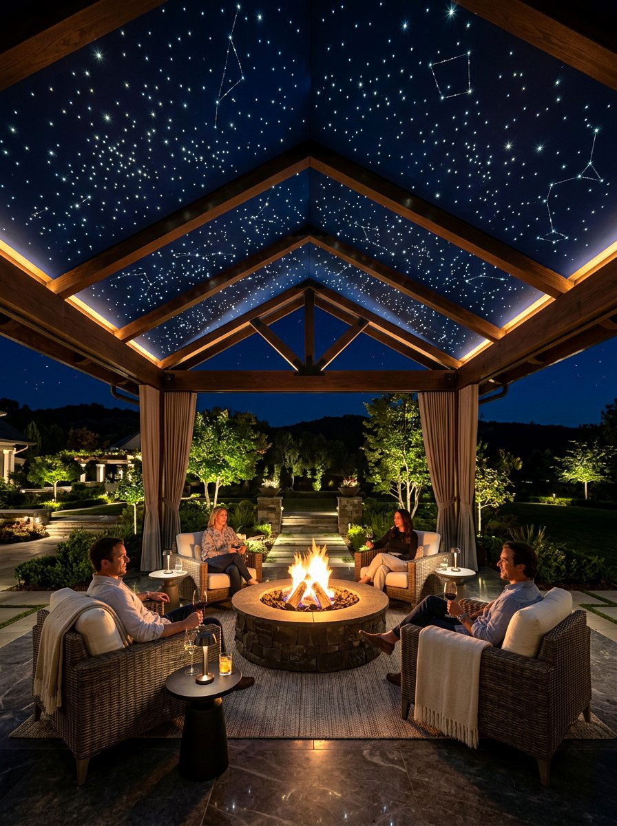 Fiber Optic Star Ceiling - 30 pavilion lighting ideas