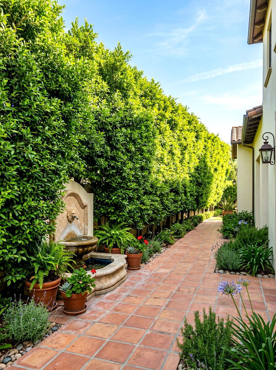 Ficus Tree Screen - 30 side yard privacy ideas