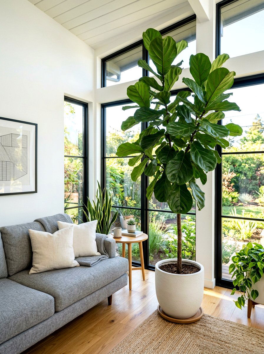 Fiddle Leaf Fig Tree - 30 sunroom plant ideas