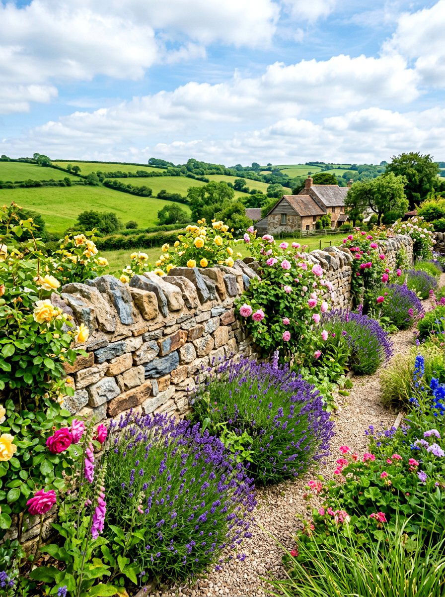 Fieldstone Garden Wall - 30 rock landscaping ideas