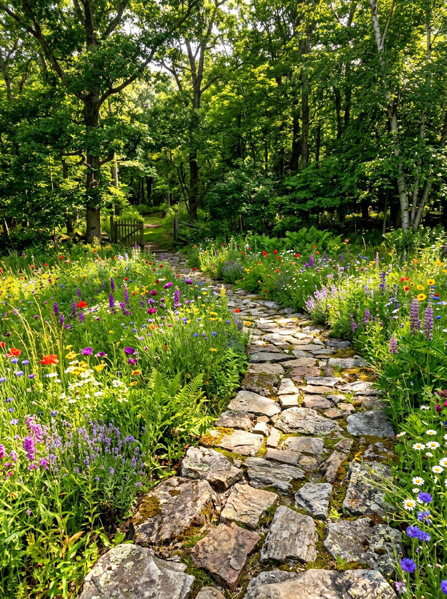 Fieldstone Path - 30 stone walkway ideas
