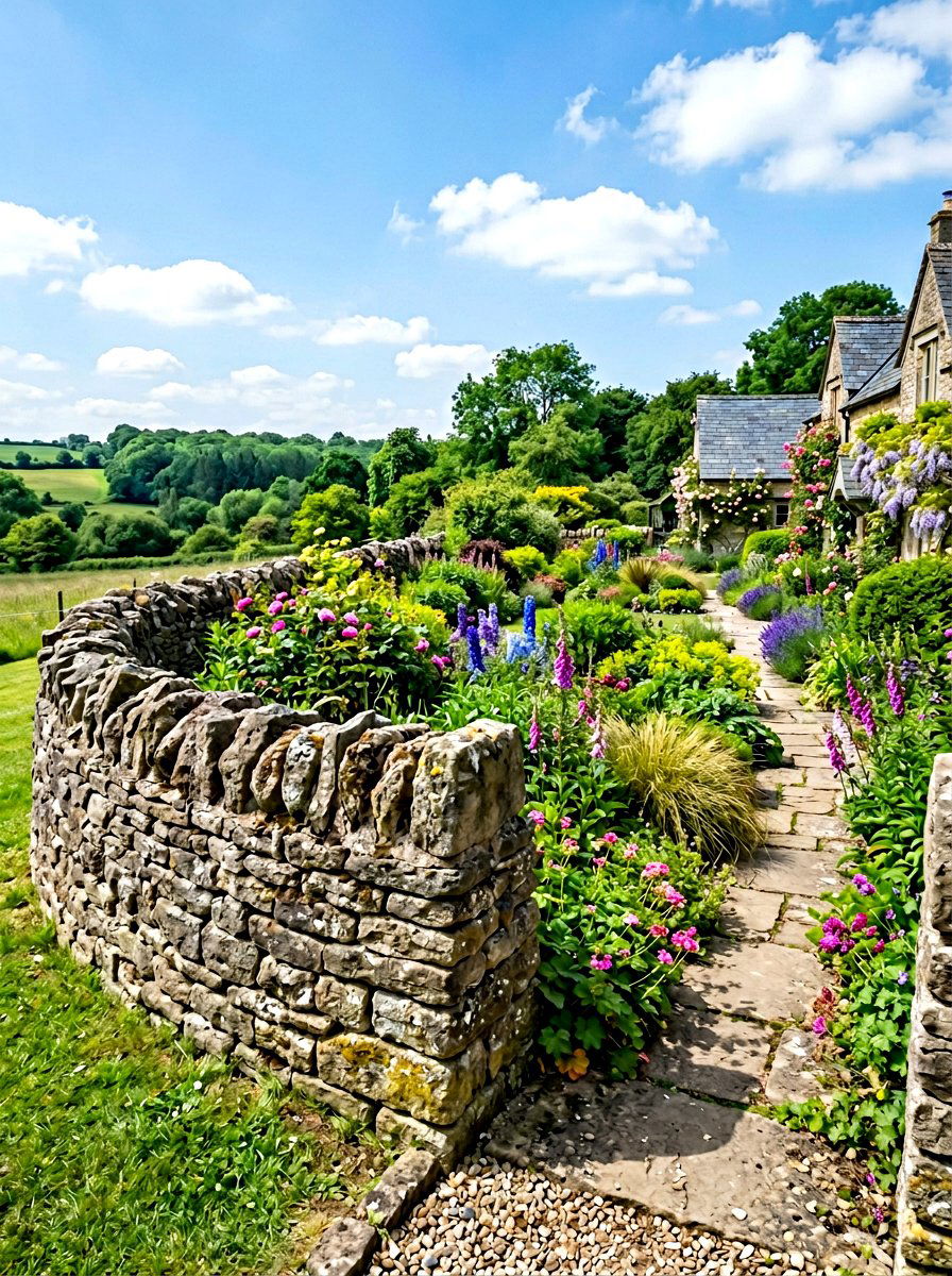 Fieldstone boundary - 30 vegetable garden border ideas