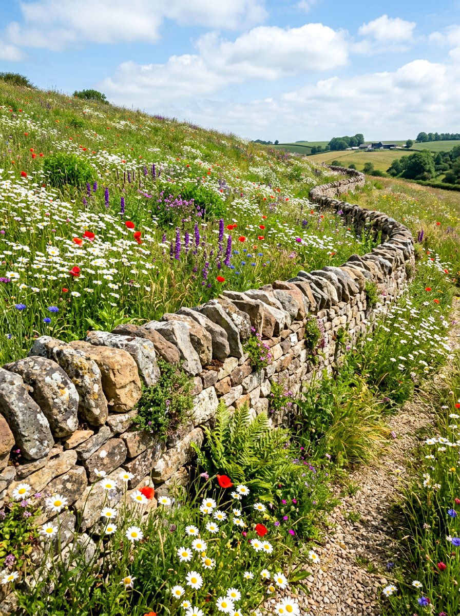 Fieldstone retaining wall - 30 sloped backyard retaining wall ideas
