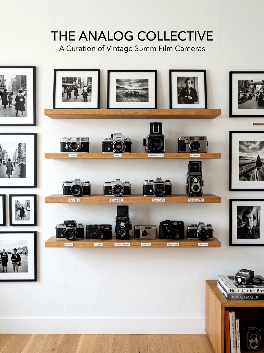 Film Camera Display - 30 analog home decor ideas