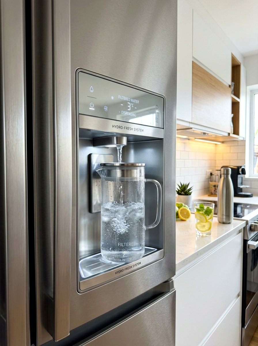 Filtered water pitcher dispenser - 30 aesthetic fridge organization ideas