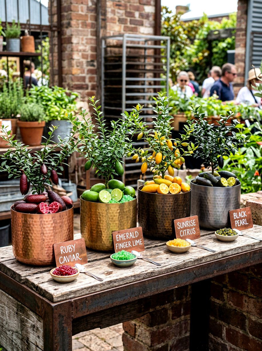 Finger Lime Container Display - 30 dwarf citrus garden ideas