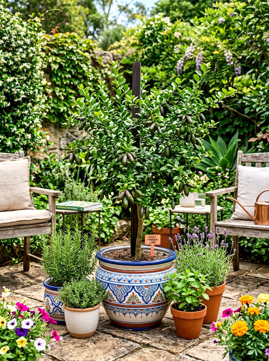 Finger Lime Container Garden - 30 potted citrus backyard ideas