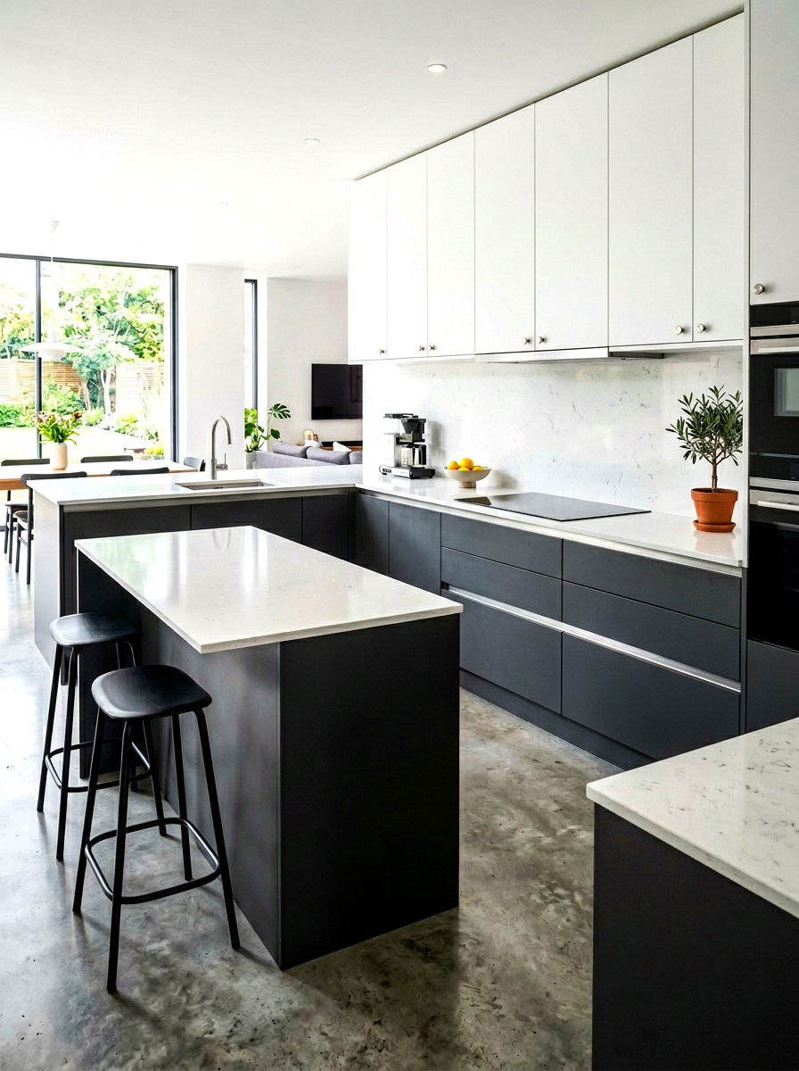 Finger Pulls and Traditional Knobs - 30 kitchen hardware mix ideas