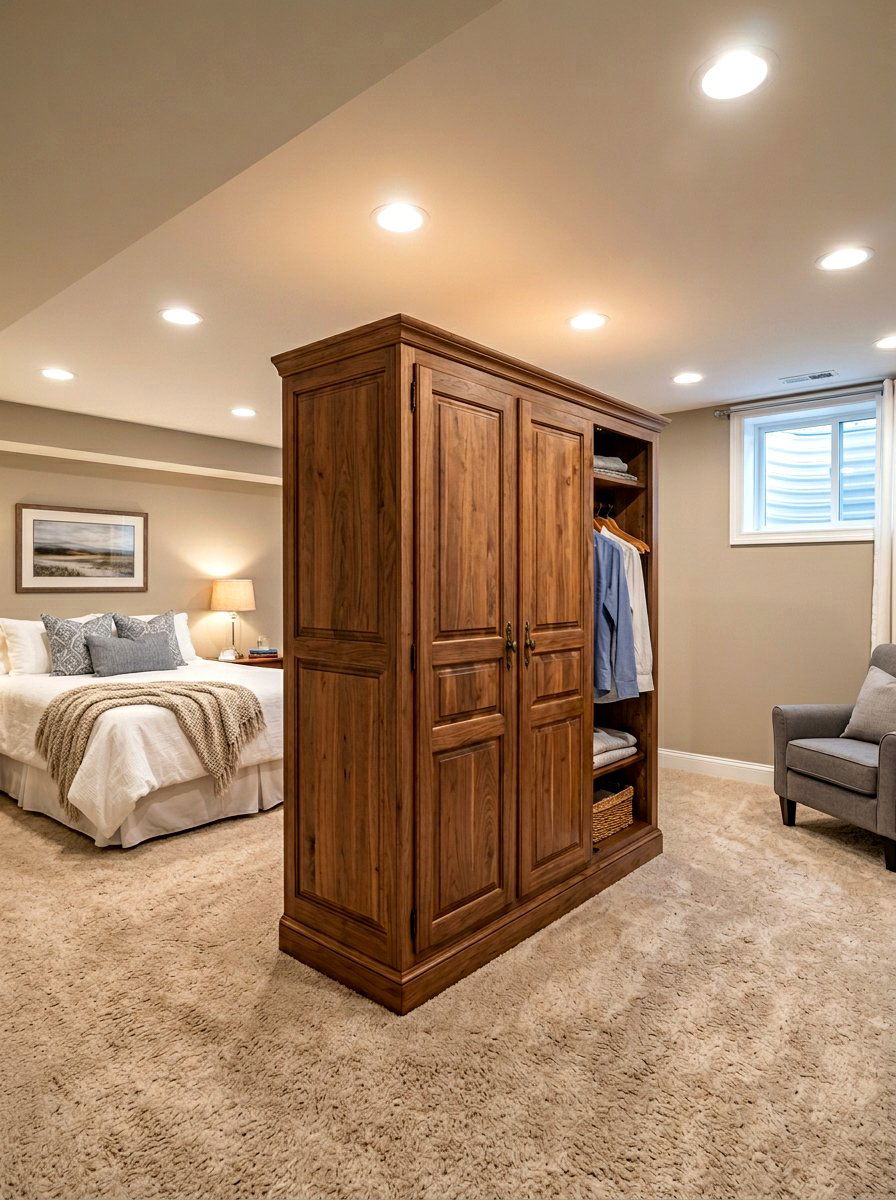 Finished Basement Wardrobe - 30 basement storage ideas