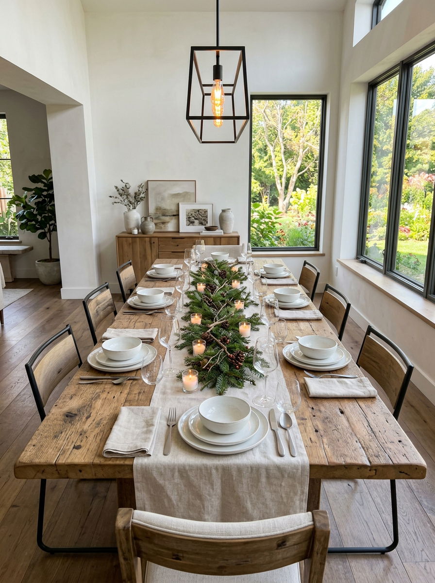 Fir Branch Centerpiece - 30 winter greenery decor ideas