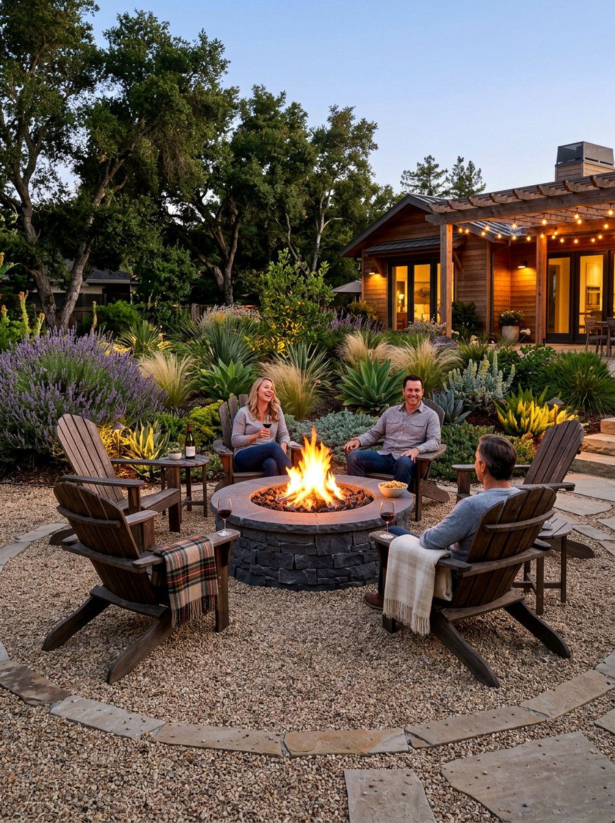 Fire Pit Area - 30 dry garden ideas